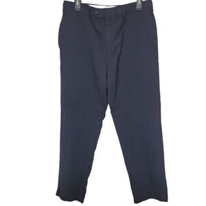 Ralph Lauren Mens Dress Pants Black 100% Wool Straight Leg Trousers 34x30